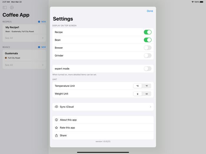 Coffee List CoffeeRecipe App