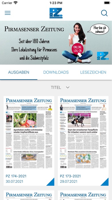 Pirmasenser Zeitung Screenshot