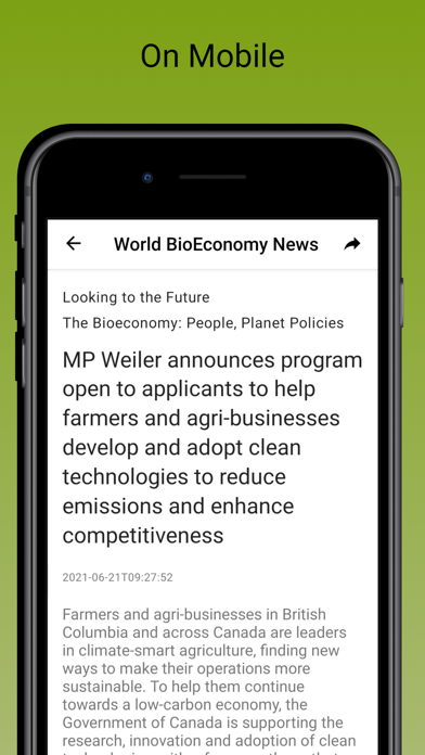 Bioeconomy News Screenshot