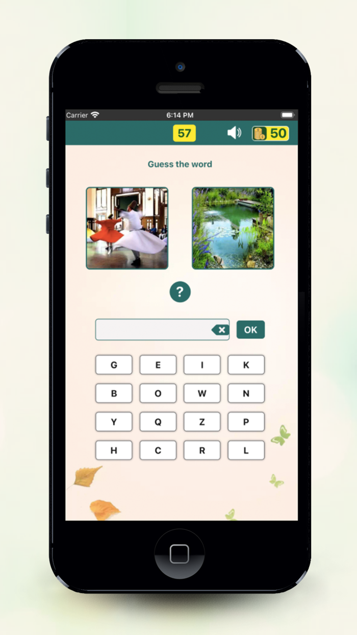 Word by picture puzzle game