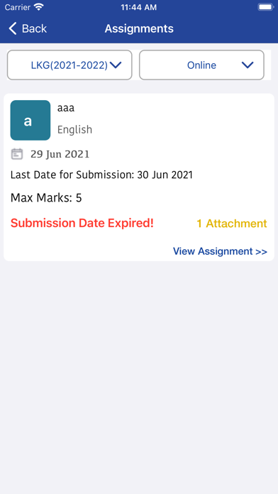JRS Parent Portal Screenshot