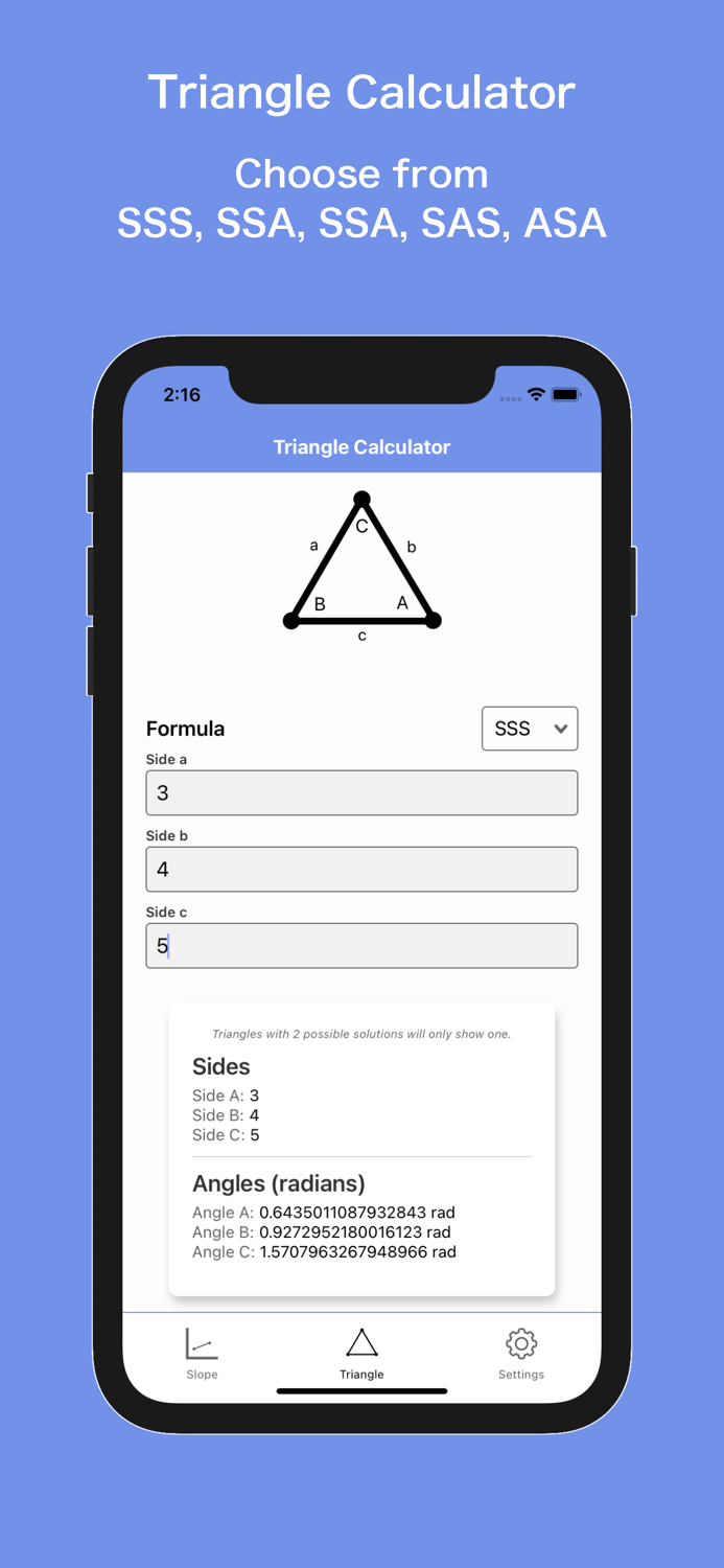 Triangle and Slope Calculator