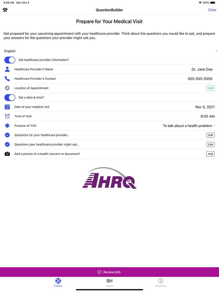 AHRQuestionBuilder