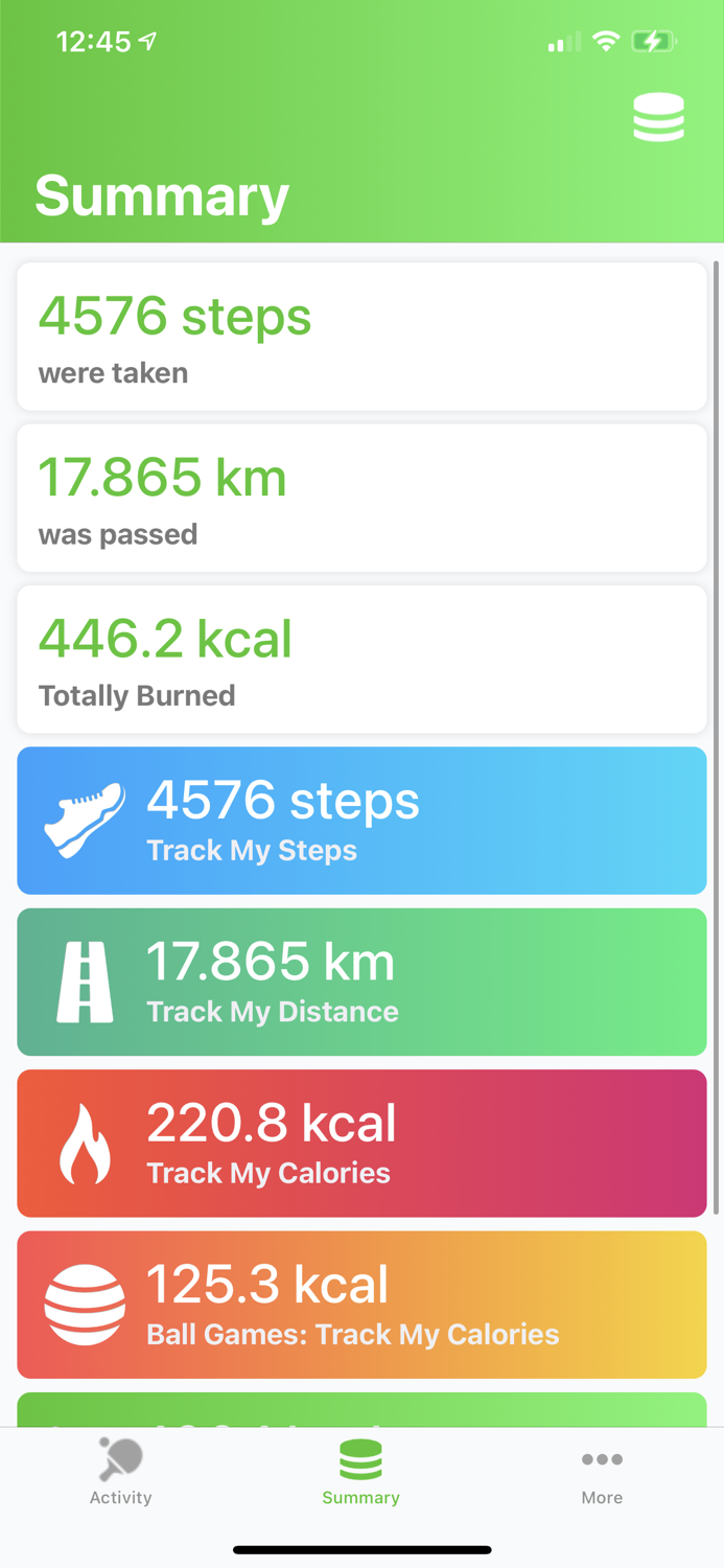 Racket Sports Track Calories