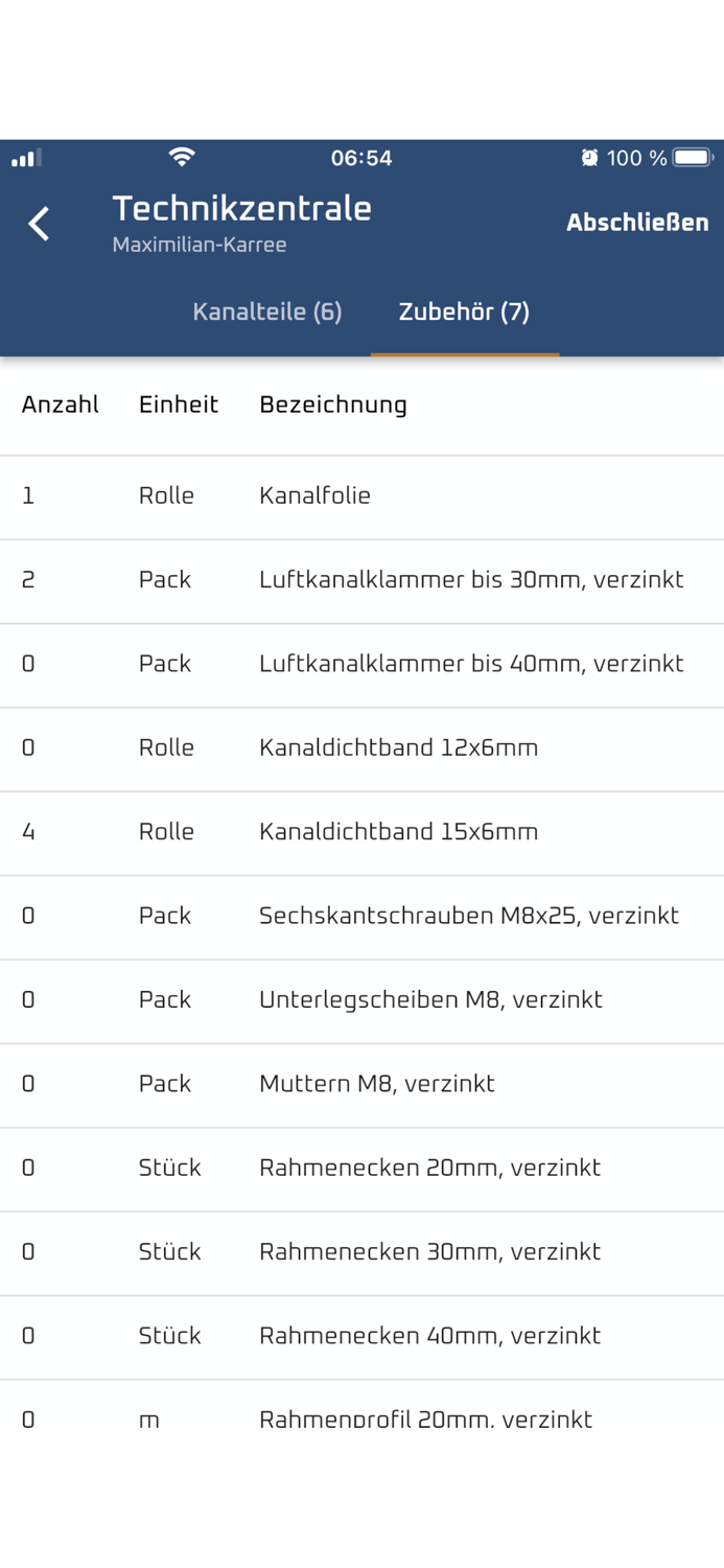 Digitales Lüftungsaufmaß