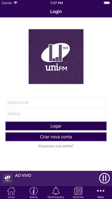 Rádio UNIFM Screenshot
