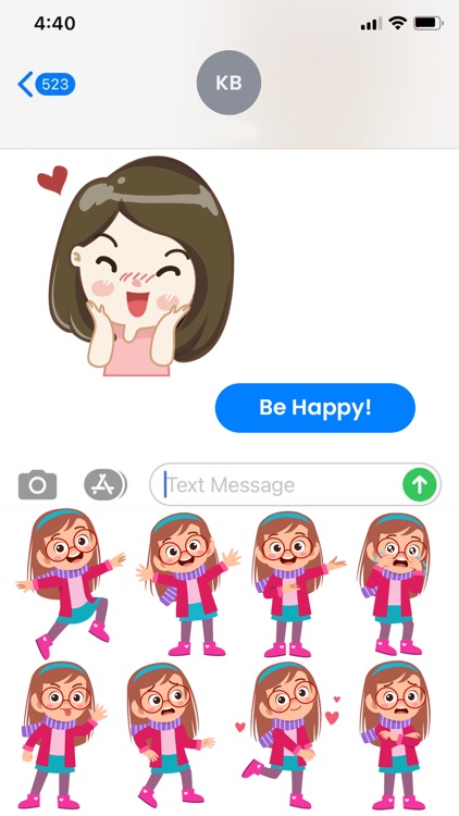 Happy Cute Girl Stickers