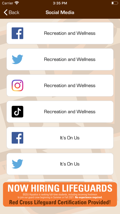 BGSU Recreation and Wellness Screenshot
