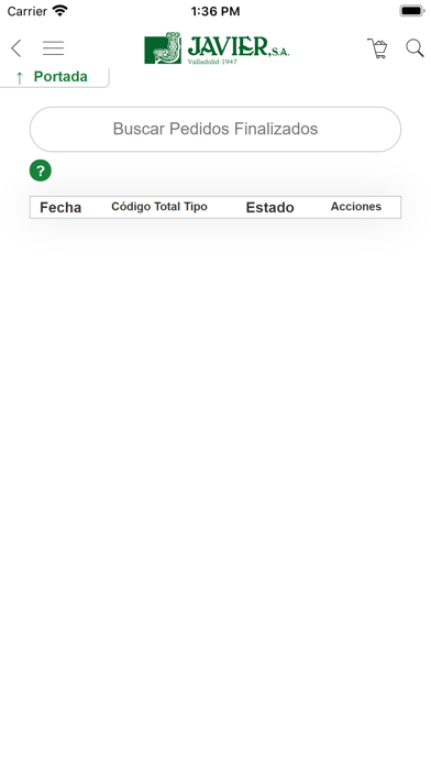 Javier SA B2B Screenshot
