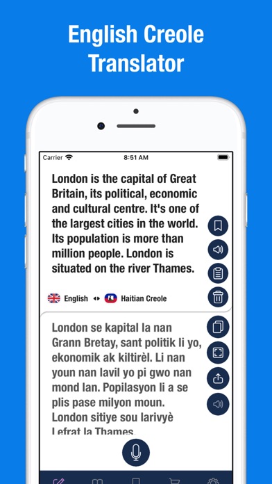 English to Creole Translator. Screenshot