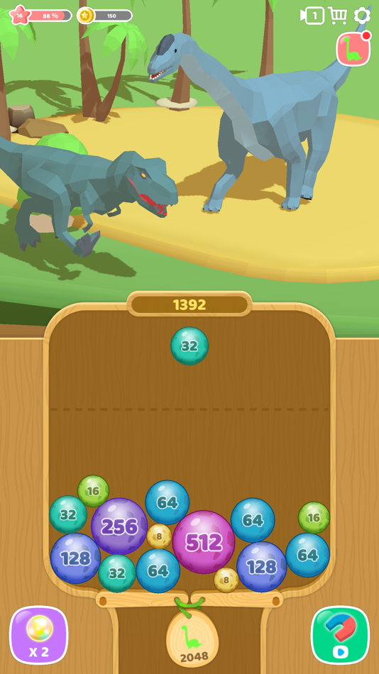#1. Dino 2048 (iOS) 由: Super Awesome Inc.