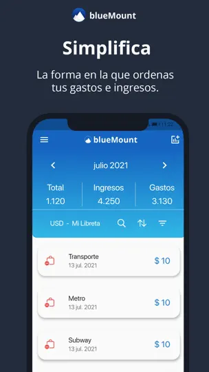 Captura de pantalla de BlueMount - Gastos Diarios en iPhone 1