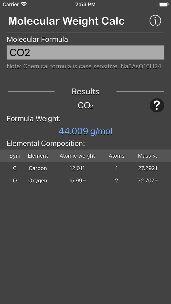 Molecular Weight Calculator