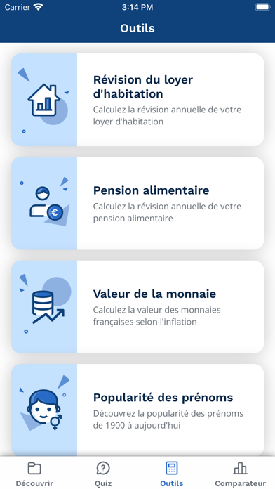 Insee Mobile Screenshot