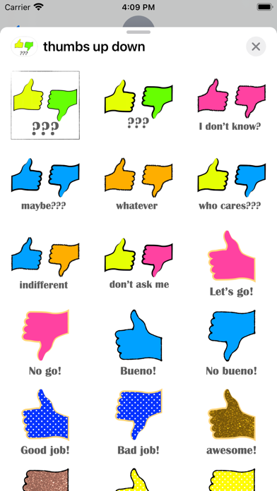 thumbs up down stickers Screenshot