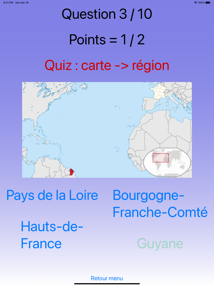 Quiz régions de France