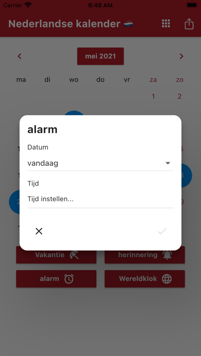 Nederlandse Kalender 2024 Screenshot