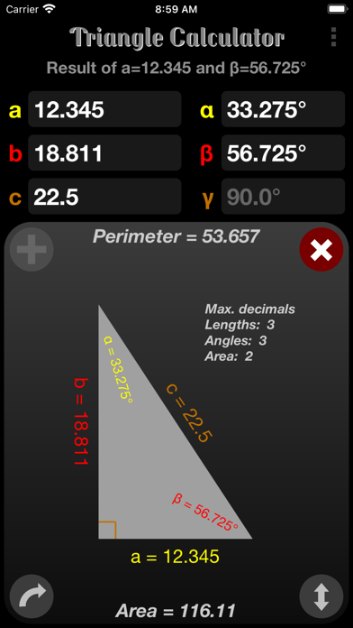 Triangle Calculator Screenshot