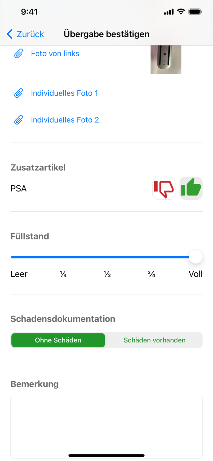 Mira - Papierlose Übergabe