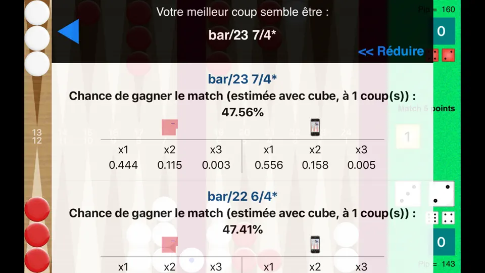Capture d'écran de Backgammon Coach sur iPhone 3