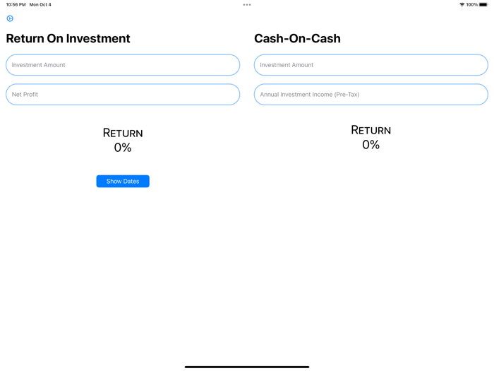 ROI Calculator Cash Evaluation
