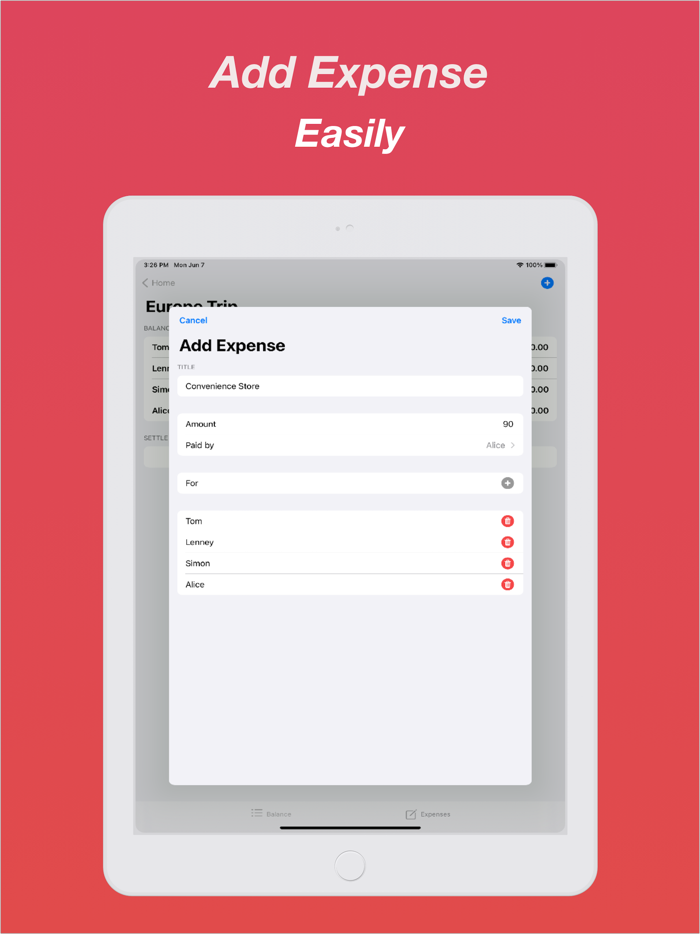 Split Expense - Cost - Bill