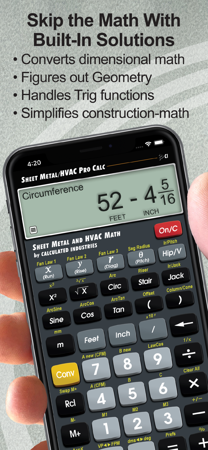 Sheet Metal HVAC Pro Math Calc