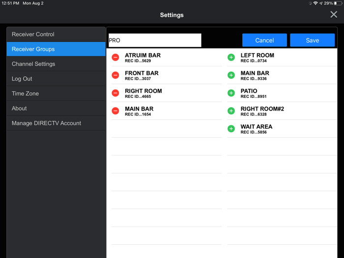 DIRECTV FOR BUSINESS Remote