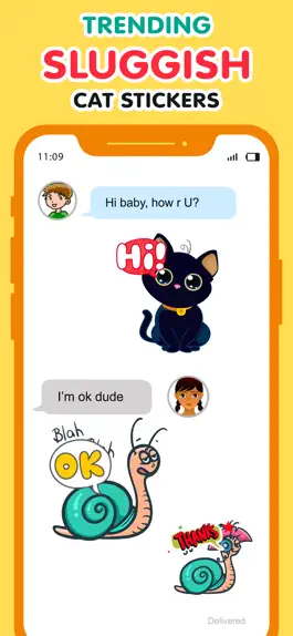 Game screenshot Animated Sluggish Cat Emoji hack