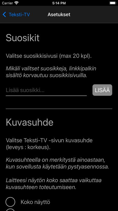 Teksti-TV mobile Screenshot