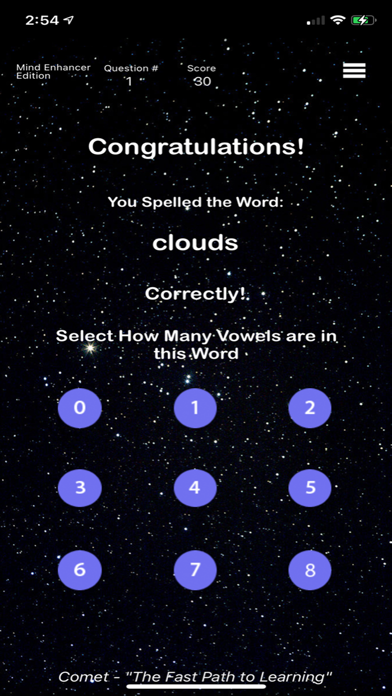Mind Enhancer - Comet Spelling Screenshot