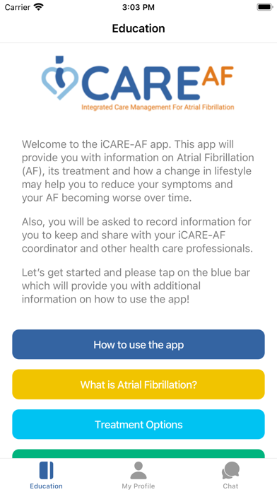 University of Adelaide iCareAF Screenshot