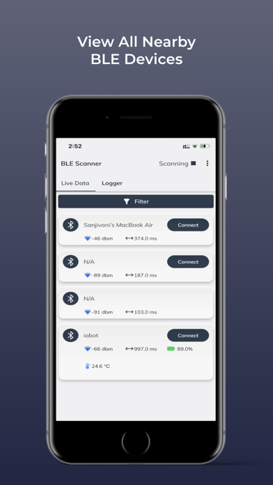 Thingsup BLE Scanner & Logger Screenshot