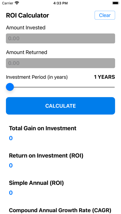 Screenshot #1 pour Return on Investment (ROI)