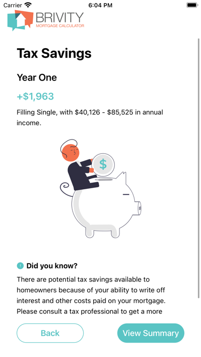 Brivity Mortgage Calculator Screenshot