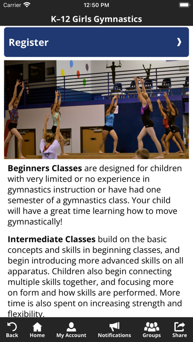 Lawrence Gymnastics Screenshot