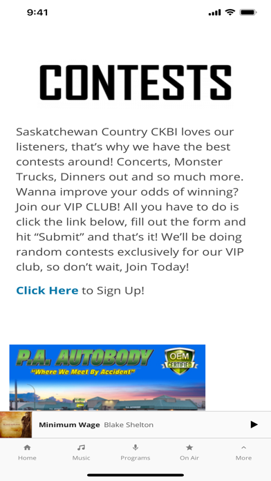900 CKBI Saskatchewan Screenshot