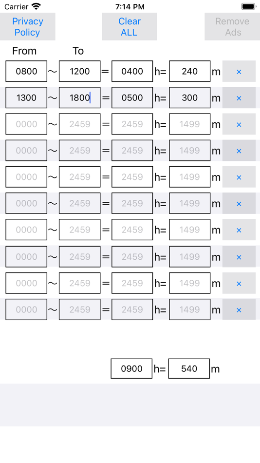 Time Calculators Total Time - 20240213 - (iOS)