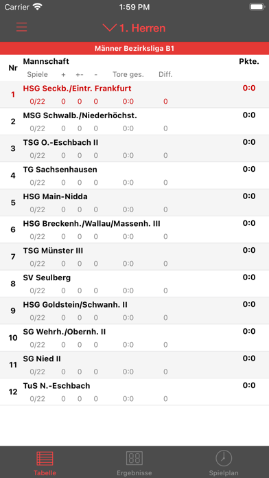 Eintracht Frankfurt Handball Screenshot