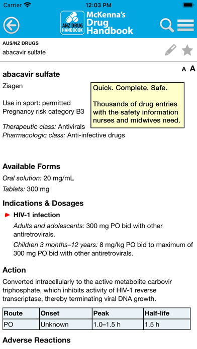 McKenna’s Drug Handbook Screenshot