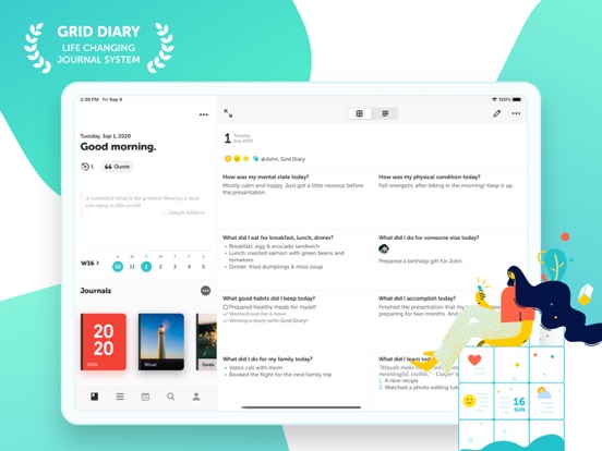 Screenshot #4 pour Grid Diary - Journal, Planner