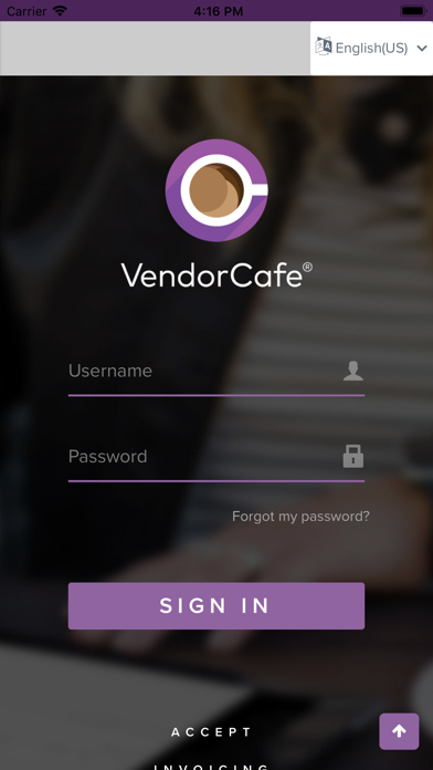 VendorCafe Screenshot