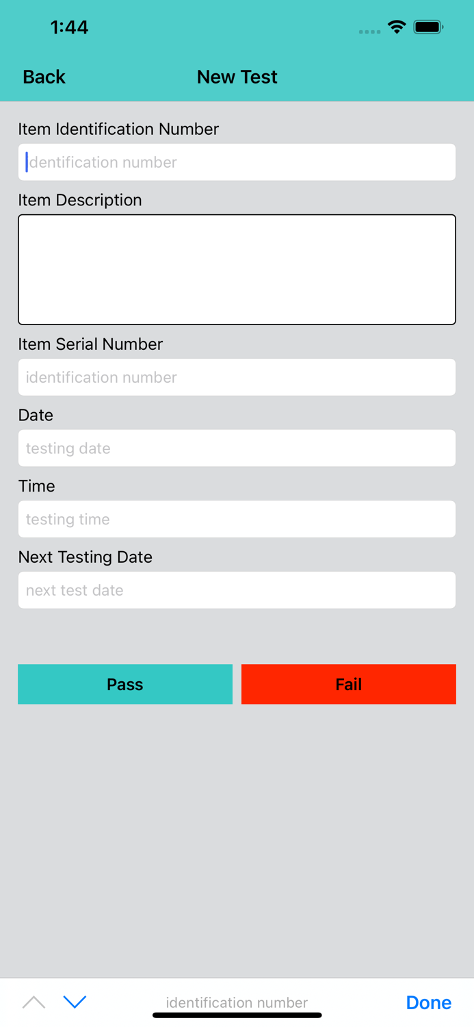 ELECTRICAL TEST and TAG REGISTER