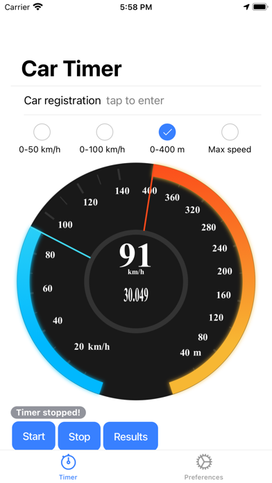 Car Timer: speed test Screenshot