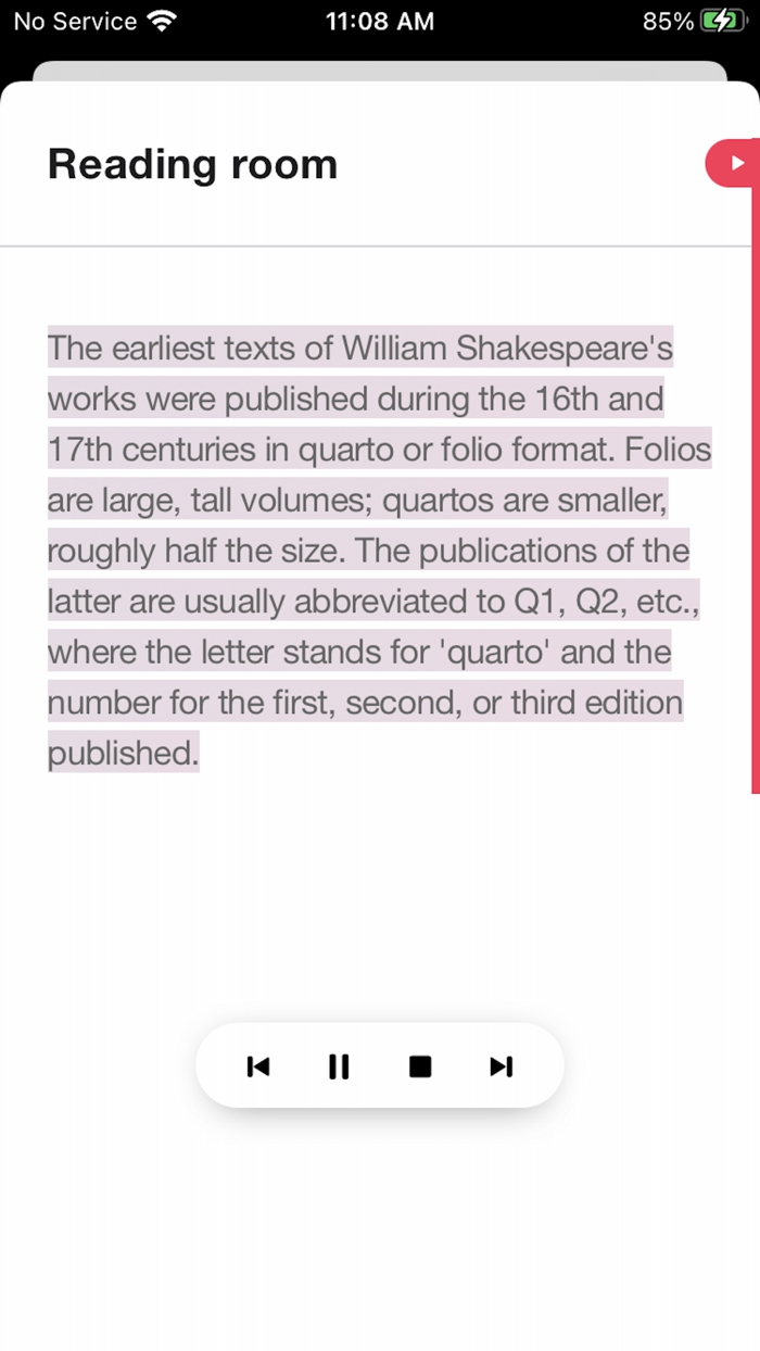 Text to Speech Reader App