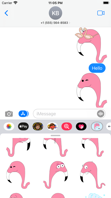 Funny Pink Flamingo Stickers Screenshot