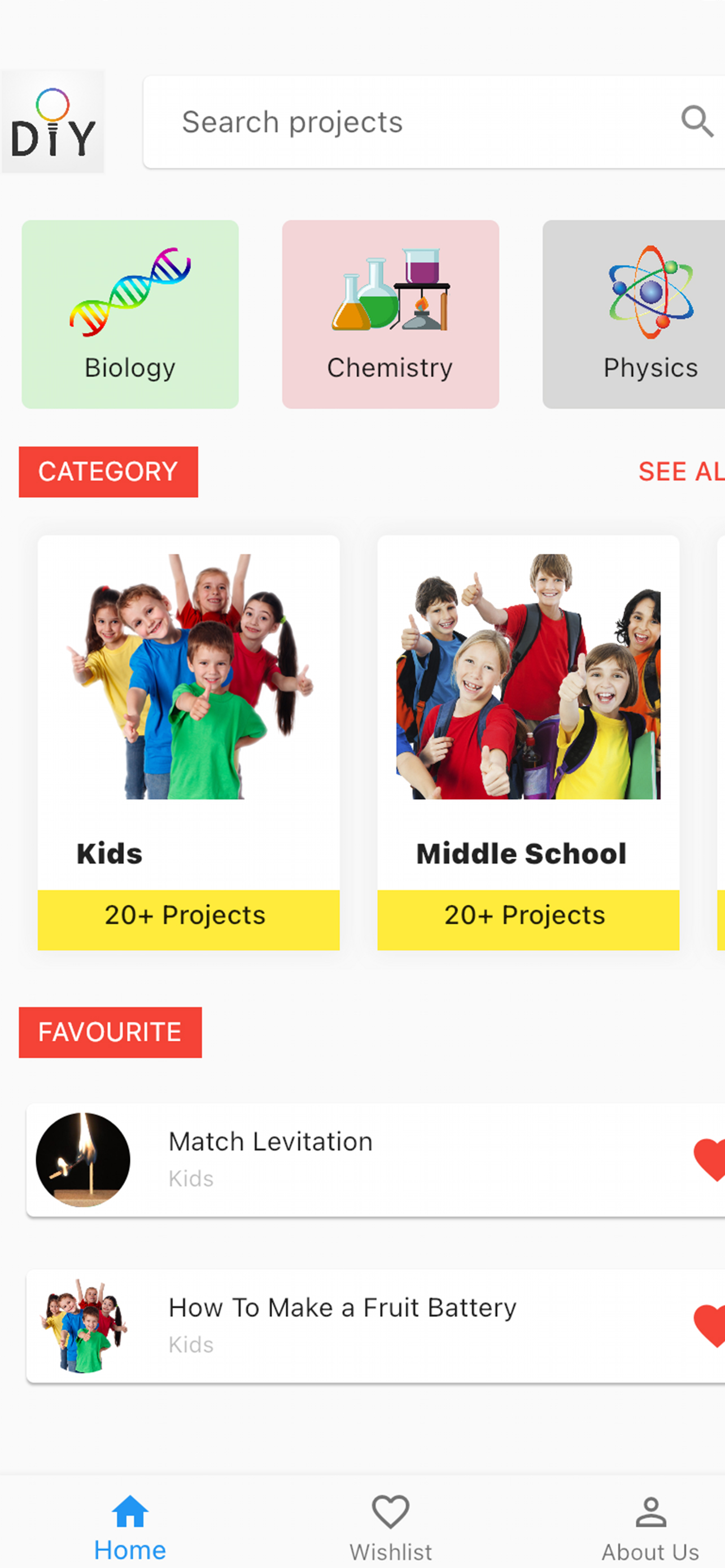 DIY App : Science Projects