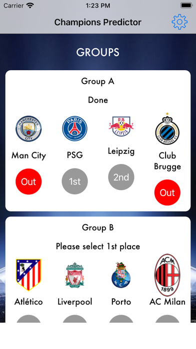 Champions Football Predictor Screenshot