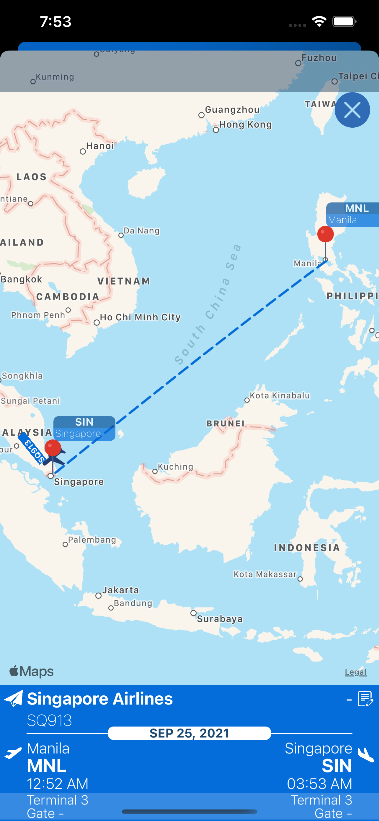 Changi Airport (SIN) + Radar