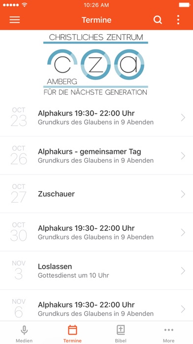 Christliches Zentrum Amberg Screenshot